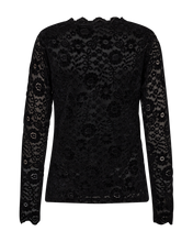 Load image into Gallery viewer, FREEQUENT SHIRT GRY VELVET LACE black
