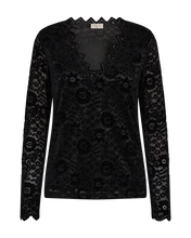 Load image into Gallery viewer, FREEQUENT SHIRT GRY VELVET LACE black
