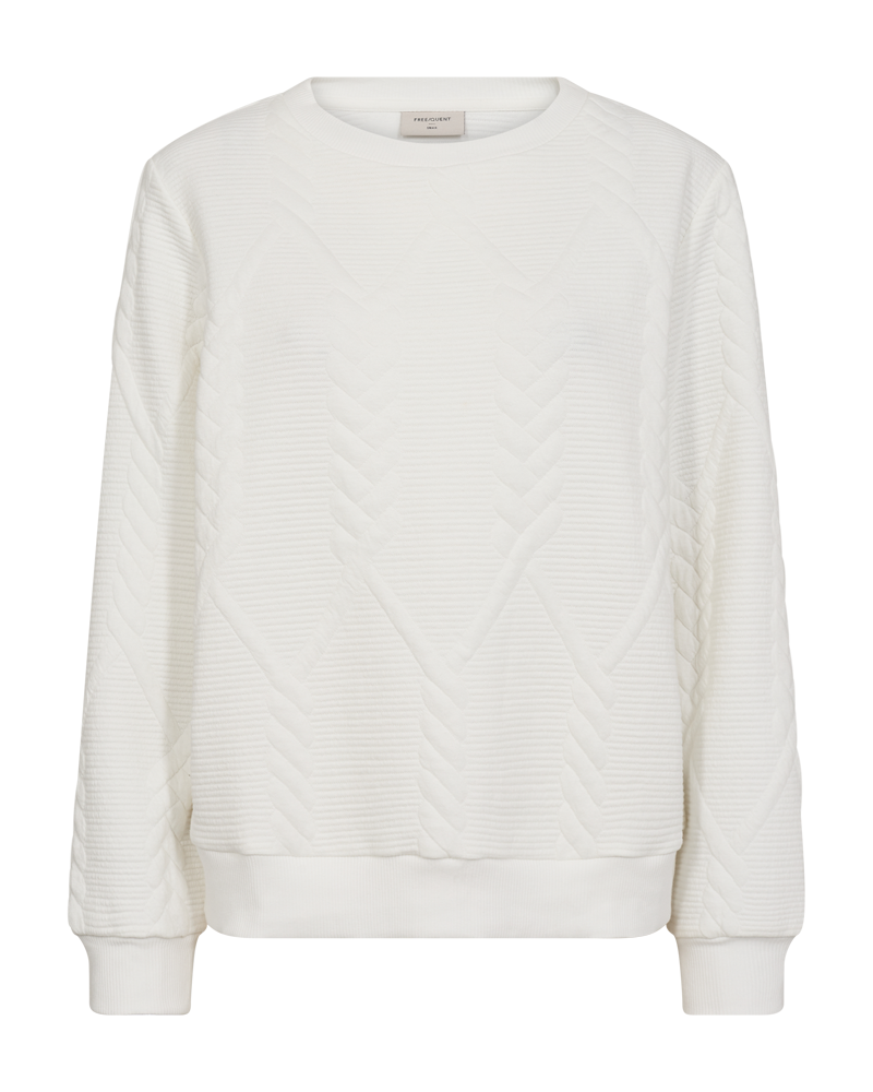 FREEQUENT PULLOVER TRIA SWEAT WITH CABLE off white