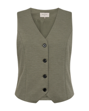 Afbeelding in Gallery-weergave laden, FREEQUENT GILET NANNI FITTED WAISTCOAT deep lichen green melange
