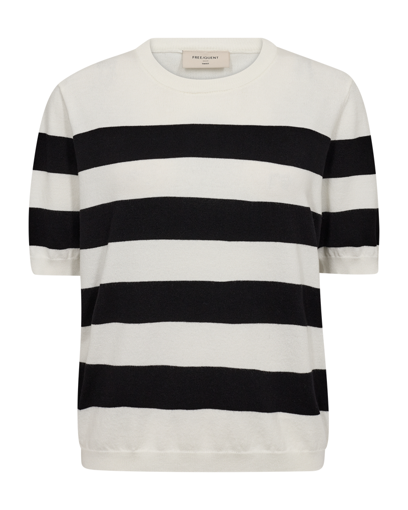 FREEQUENT PULLOVER PIXIE BOLD STRIPE star off white w. black