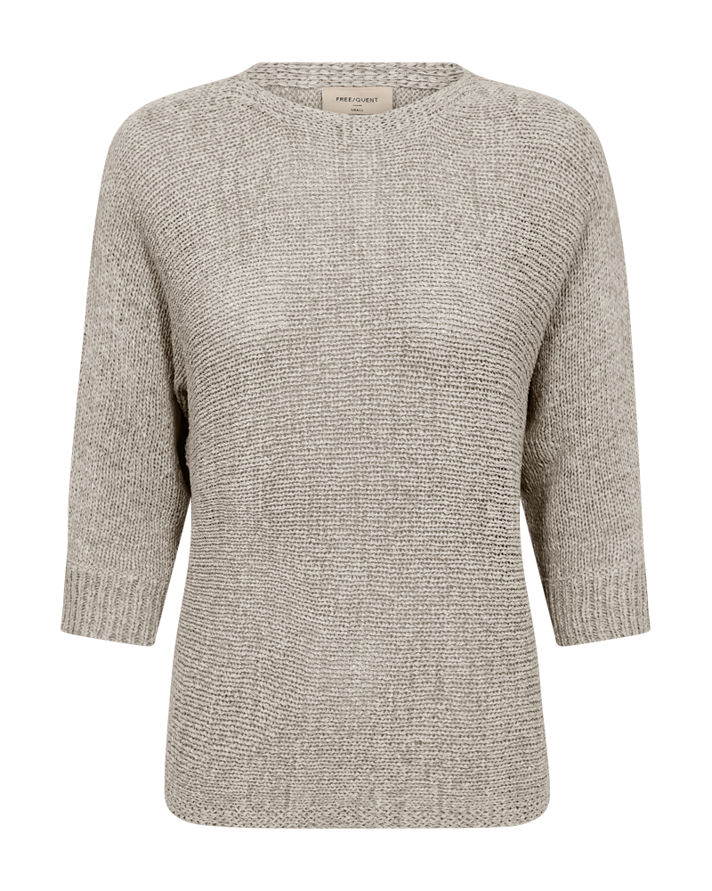FREEQUENT PULLOVER TAPPER YARN 3/4 SLEEVE simply taupe