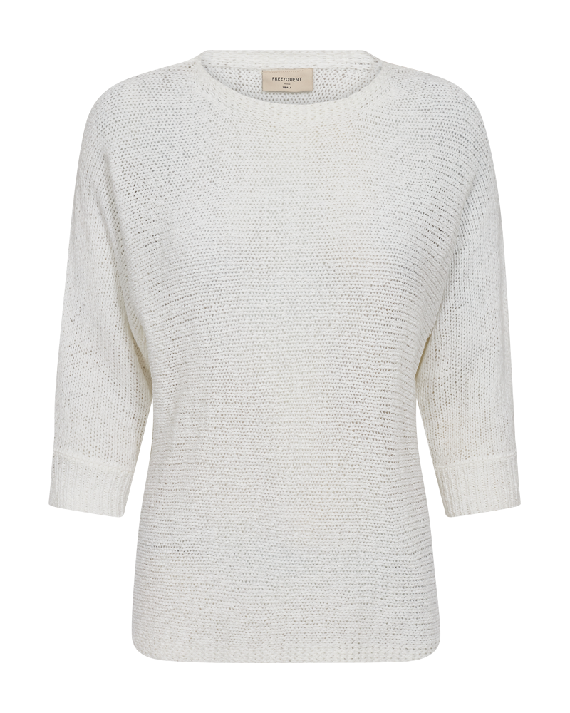 FREEQUENT PULLOVER TAPPER YARN 3/4 SLEEVE brilliant white