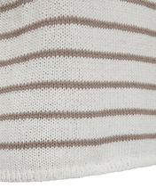 Load image into Gallery viewer, FREEQUENT GRANDE PULLOVER TAPE YARN STRIPED brilliant white w. simply taupe
