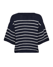 Load image into Gallery viewer, FREEQUENT GRANDE PULLOVER TAPE YARN STRIPED navy blazer w. brilliant white
