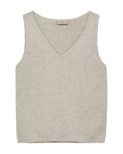 Afbeelding in Gallery-weergave laden, FREEQUENT TOP GRSCALIVA KNTTED LINEN MIX moonbeam w. simply taupe
