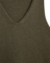 Afbeelding in Gallery-weergave laden, FREEQUENT TOP GRSCALIVA KNITTED LINEN MIX deep lichen green
