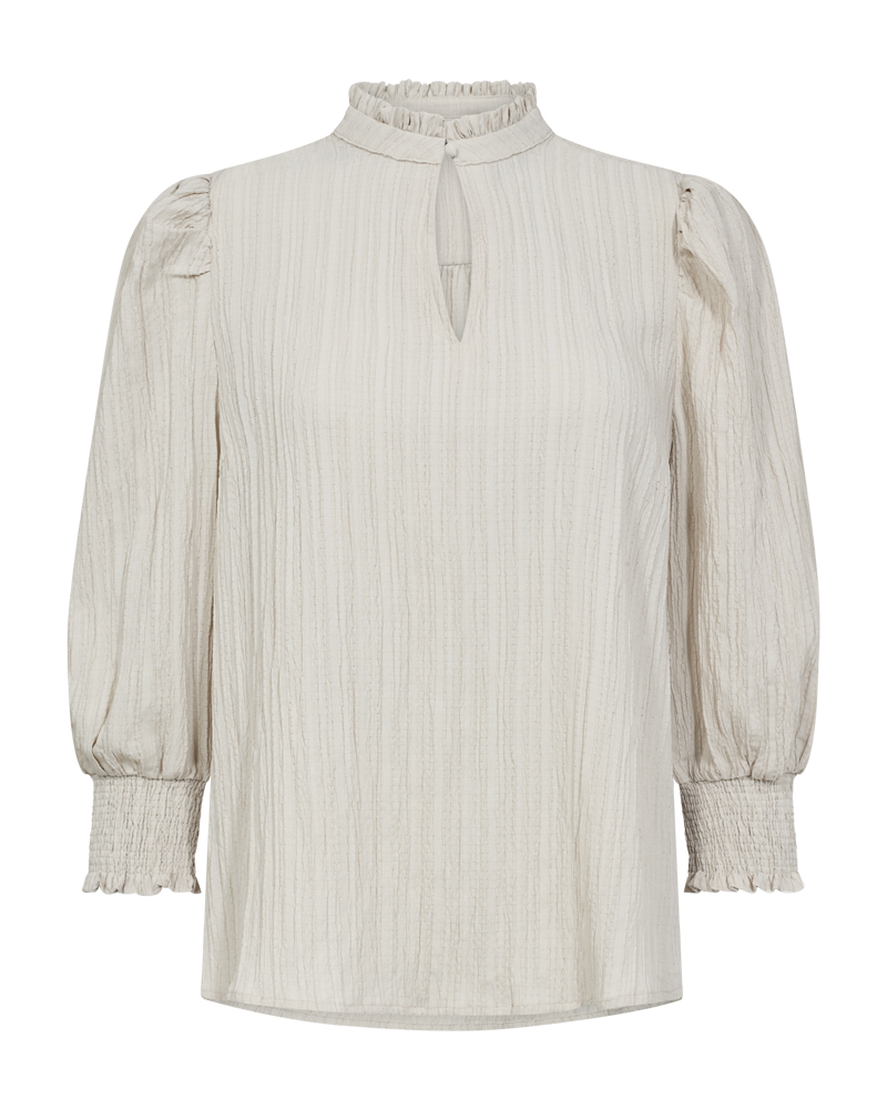 FREEQUENT BLOUSE GRSVALSE WITH SMOCK CUFF moonbeam