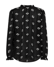 Afbeelding in Gallery-weergave laden, FREEQUENT BLOUSE WENDY WITH EMBROIDERY black w. moonbeam
