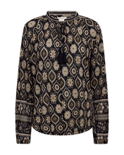 Afbeelding in Gallery-weergave laden, FREEQUENT BLOUSE NOMES STRUCTURED PRINT black w. moonbeam
