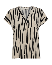 Load image into Gallery viewer, FREEQUENT SHIRT FLOI PRINTED moonbeam w. black
