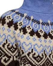 Afbeelding in Gallery-weergave laden, FREEQUENT PULLOVER MERLA JACQUARD HIGH NECK coffee bean mel. w. wedgewood mel.
