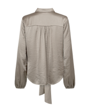 Afbeelding in Gallery-weergave laden, FREEQUENT BLOUSE DOVE SATEEN KNOT DETAIL medium grey mel.
