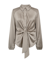 Afbeelding in Gallery-weergave laden, FREEQUENT BLOUSE DOVE SATEEN KNOT DETAIL medium grey mel.
