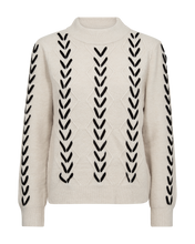 Load image into Gallery viewer, FREEQUENT PULLOVER STOKKE EMBROIDED DETAIL moonbeam w. black
