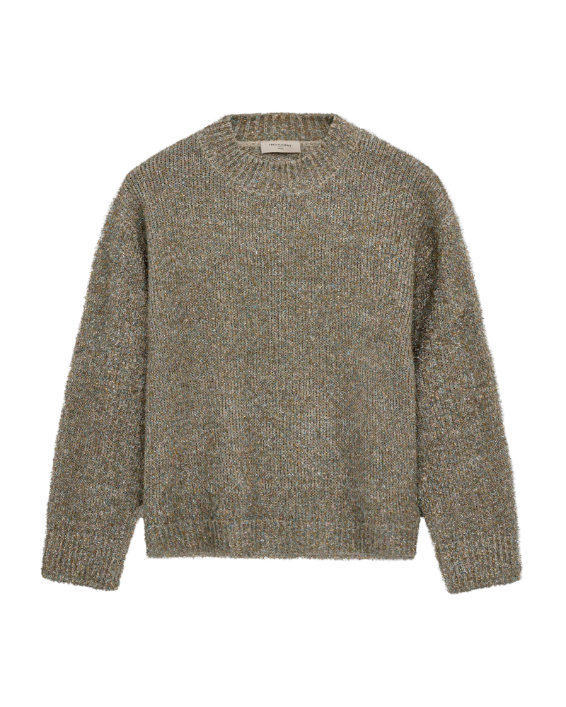 FREEQUENT PULLOVER LAGLIT GLITTER FEATHER YARN moonbeam w. multi col metallic