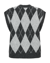 Afbeelding in Gallery-weergave laden, FREEQUENT SPENCER SARGYLE JACQUARD PATTERN dark grey mel w. light grey mel
