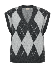 Afbeelding in Gallery-weergave laden, FREEQUENT SPENCER SARGYLE JACQUARD PATTERN dark grey mel w. light grey mel
