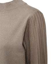 Load image into Gallery viewer, FREEQUENT PULLOVER BISOLO METALLIC KNIT desert taupe melange w. silver
