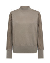 Load image into Gallery viewer, FREEQUENT PULLOVER BISOLO METALLIC KNIT desert taupe melange w. silver
