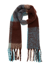 Load image into Gallery viewer, TOM TAILOR DENIM COZY BRUSHED SCARF AQUA BROWN CHECK
