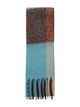 Load image into Gallery viewer, TOM TAILOR DENIM COZY BRUSHED SCARF AQUA BROWN CHECK
