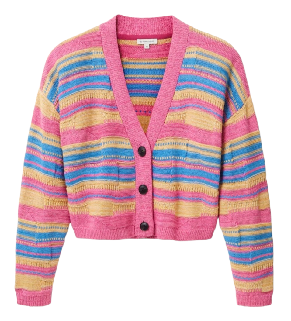 TOM TAILOR KNIT CARDIGAN MULTICOLOR knitted stripe