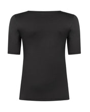 Load image into Gallery viewer, TRAMONTANA PAULA BASIC V-NECK TOP H/S BLACK
