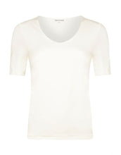 Afbeelding in Gallery-weergave laden, TRAMONTANA PAULA BASIC V-NECK TOP H/S OFF WHITE
