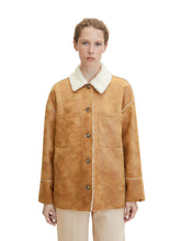 Load image into Gallery viewer, TOM TAILOR SHEARLING SHIRT JACKET SOFT LIGHT CAMEL
