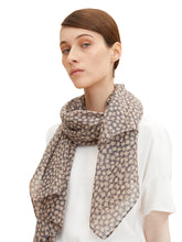 Afbeelding in Gallery-weergave laden, TOM TAILOR STRUCTURED PRINT SCARF ANTHRACITE GEOMETRICAL
