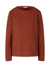Afbeelding in Gallery-weergave laden, TOM TAILOR COZY RIB SWEATSHIRT CANYON SUNSET RED MEALNGE

