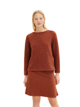 Afbeelding in Gallery-weergave laden, TOM TAILOR COZY RIB SWEATSHIRT CANYON SUNSET RED MEALNGE
