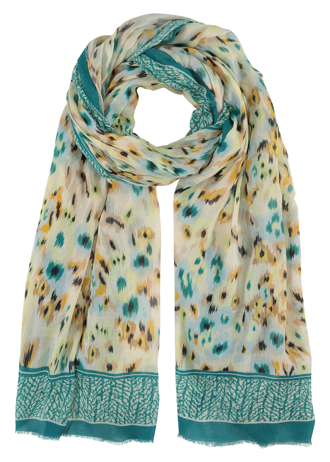 TRAMONTANA SJAAL IKAT FLOWER PRINT WHITES