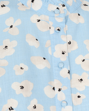 Load image into Gallery viewer, FREEQUENT JURK FLORAL chambray blue w. off white
